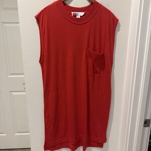 FP Beach Red Sleeveless Beach Pockets Size Medium